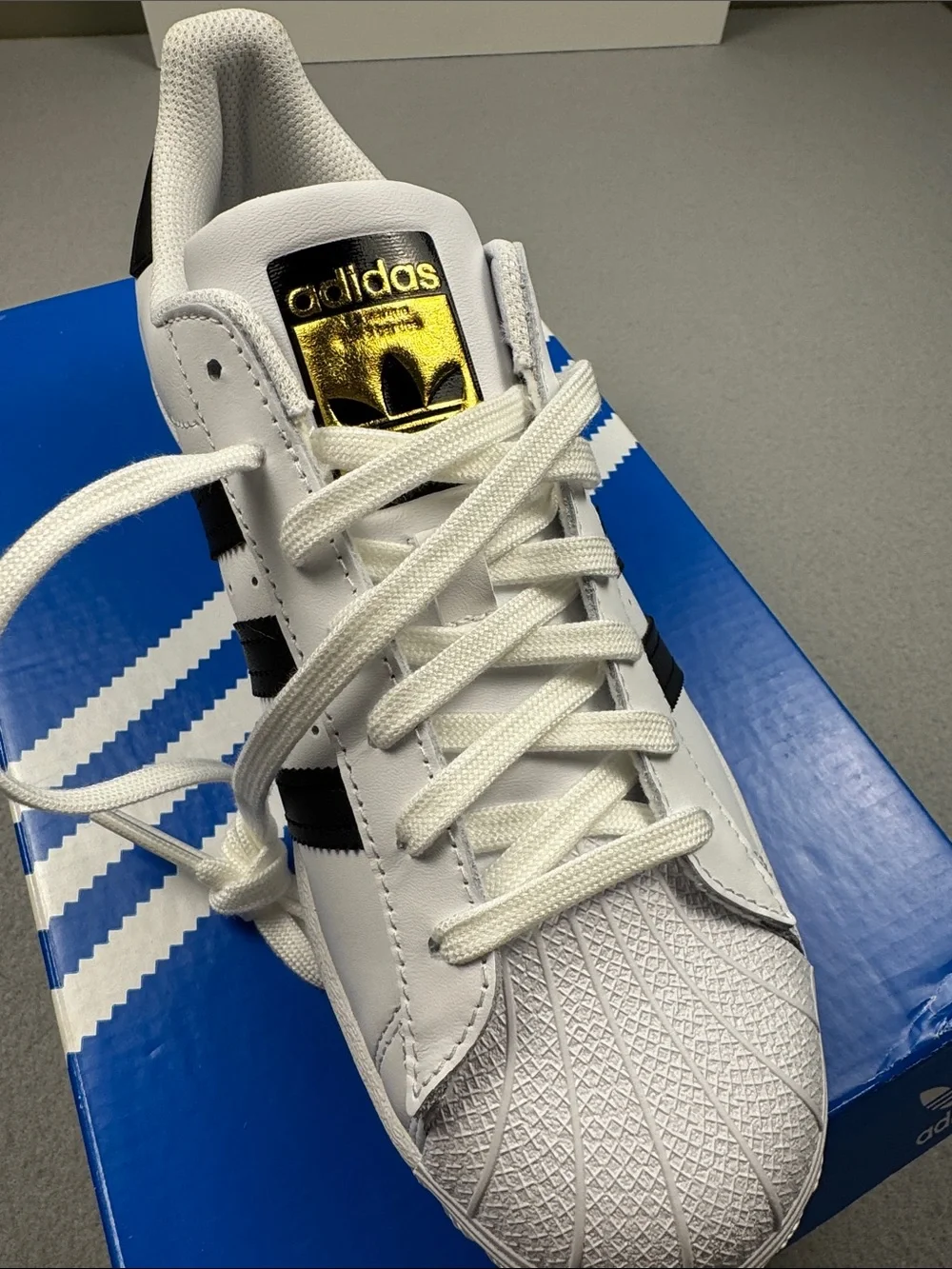 adidas White and Black Superstar Casual Sneakers